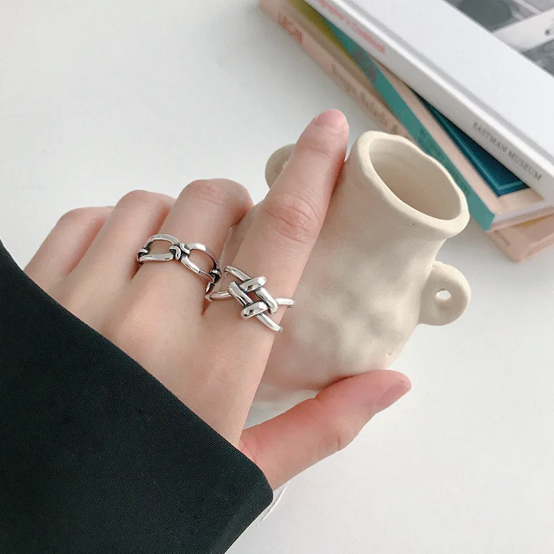 Женское кольцо из серебра 925 пробы в Корейском стиле|Кольца| |