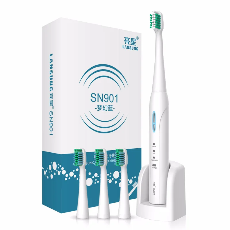 

Lansung Electric Toothbrush SN901 Rechargable Sonic Toothbrush 4 Nozzle For Toothbrush Adults Tooth Brush Electric