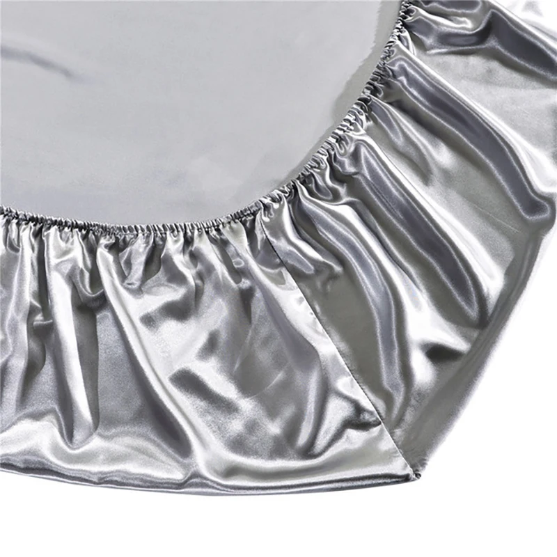 Мягкий коврик для матраса шелковистая атласная устойчивая кровать простыня