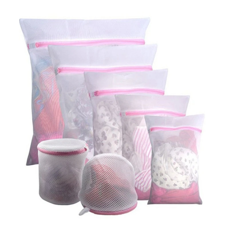 

7 Pcs Portable Mesh Laundry Bags for Delicates with Premium Zipper Travel Storage Organize Clothing Washing Bags for Laundry Blo