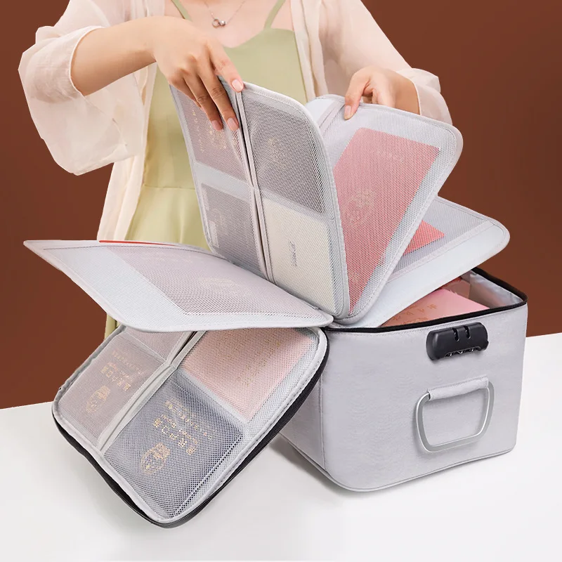 

High Quality Large Capacity Document Storage Bag Box Waterproof Document Bag Organizer Papers Storage Pouch Travel File Bag