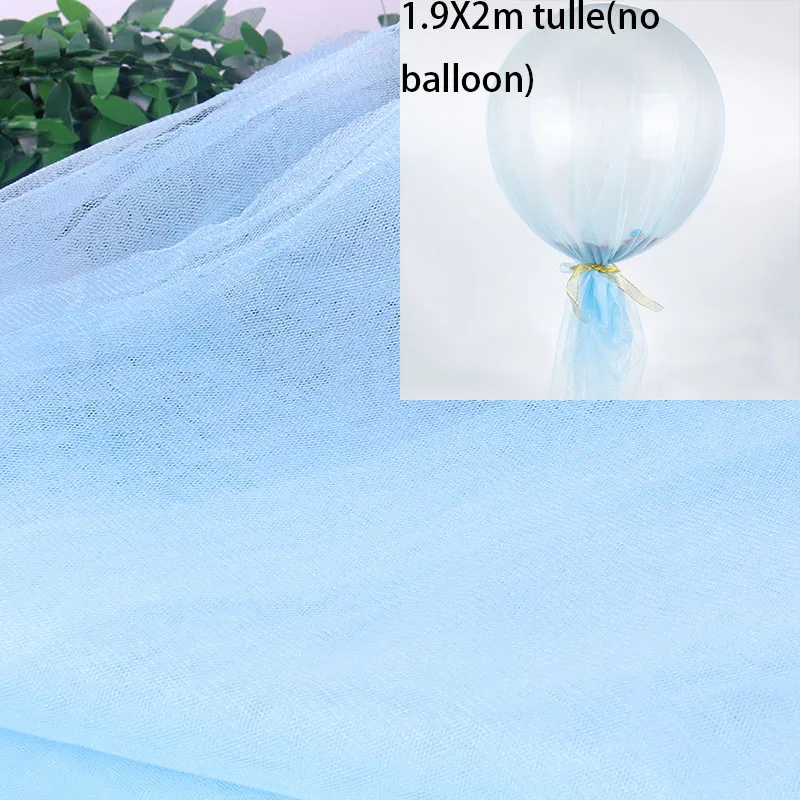 1.9x2m tulleB MEIDDING, прозрачная коробка для воздушных шаров, держатель для блока, латексные шары, арки, гирлянды для душа для малышей, для мальчиков и девочек, вечерние гирлянды, поставки - Цвет: 1.9x2m tulleB