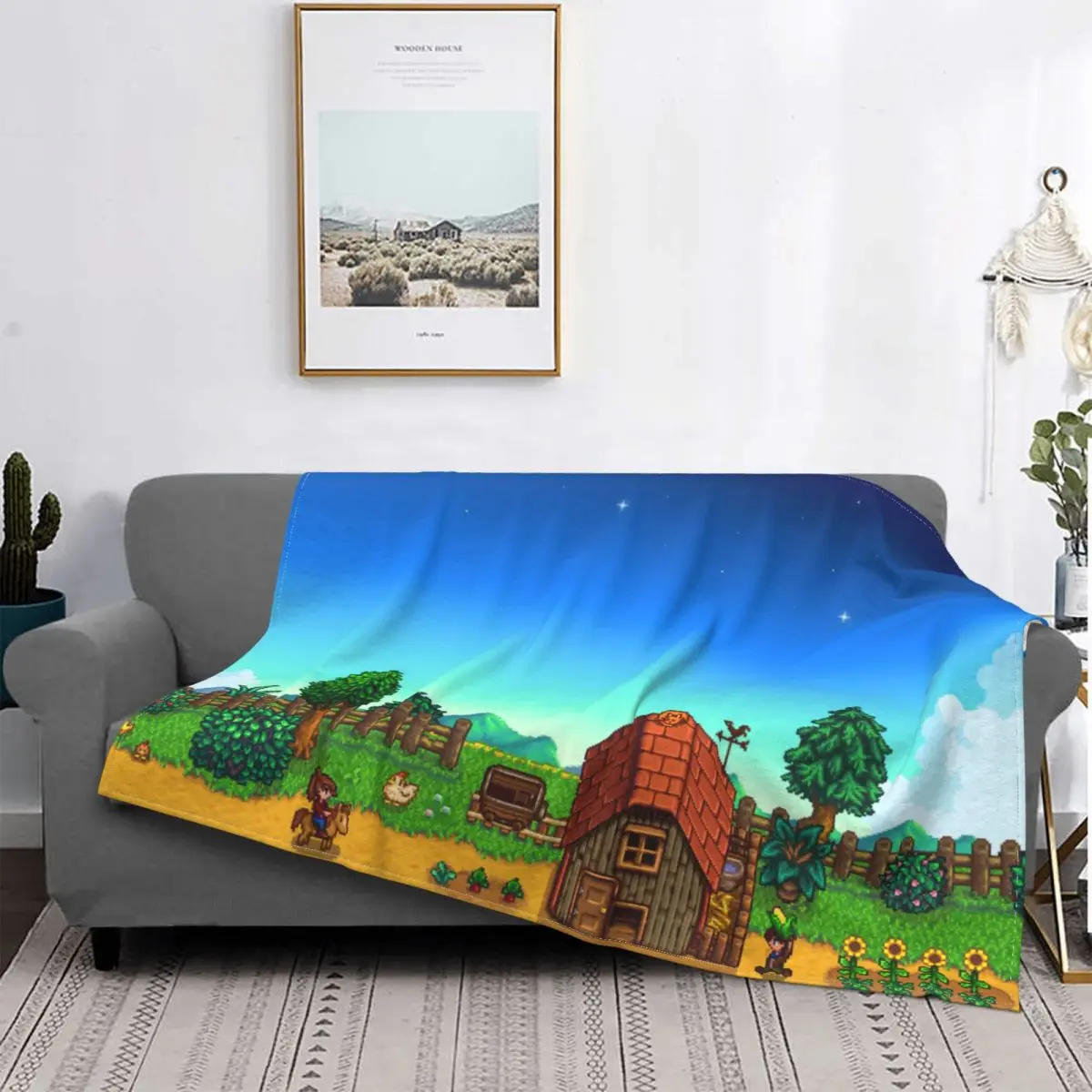 

Stardew Valley Leah Role Playing Game Blanket Flannel Happiness Cozy Soft FLeece Bedspread