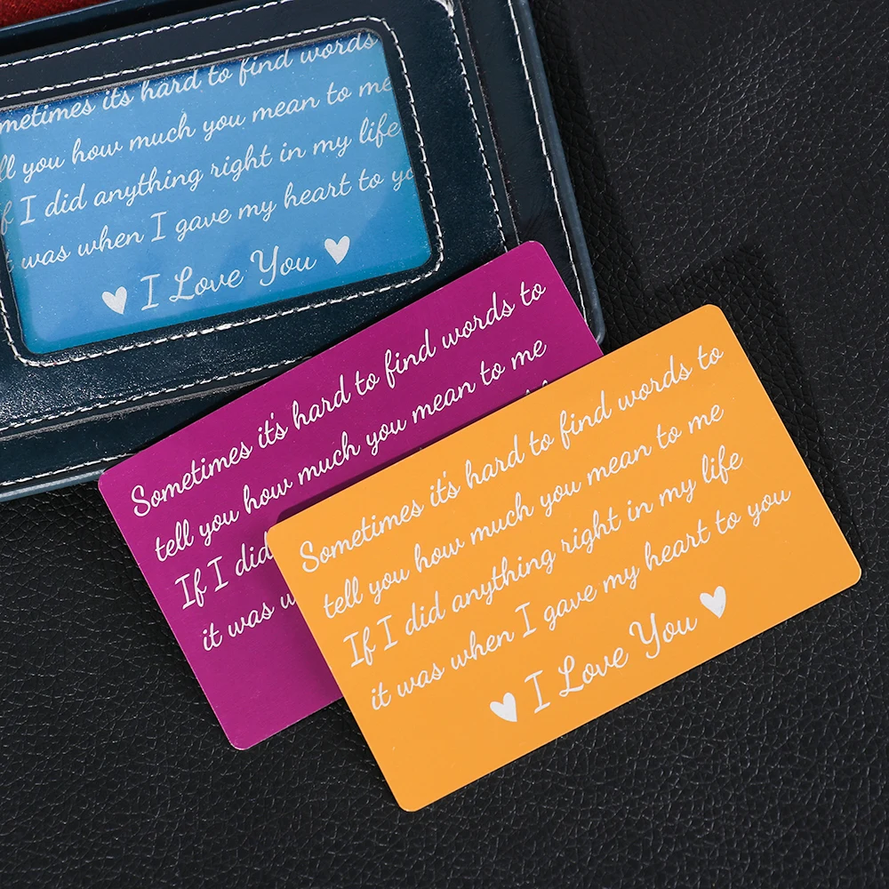 Mini Love Note, кошелек подарки для бойфренда, бумажник для карт, с гравировкой, Перманентная гравировка, юбилейные подарки для мужчин, вечерние сувениры