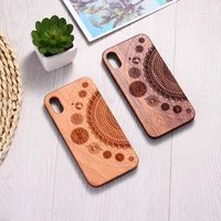 real bamboo engraved cosmic space mandala wood phone case funda for iphone 11 12 13pro max 7 7plus 8 8plus xr x xs max
