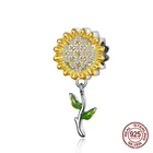 Womak подходят оригинальный браслет  браслет шарма бусины подсолнечника 925 серебро женское ожерелье кулон Модные украшения своими руками