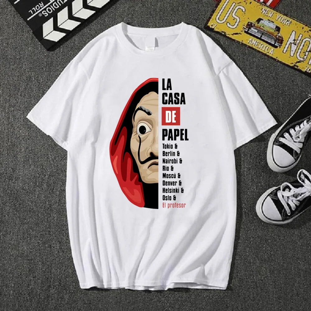 

La Casa De Papel Hot Anime Graphic Tees Women T Shirt Kawaii Cartoon T-shirt Aesthetic Tshirt Female