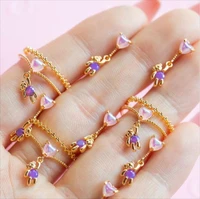 vg 6 ym new ins love bear flower zircon ring the same birthday gift ring jewelry wholesale direct sales