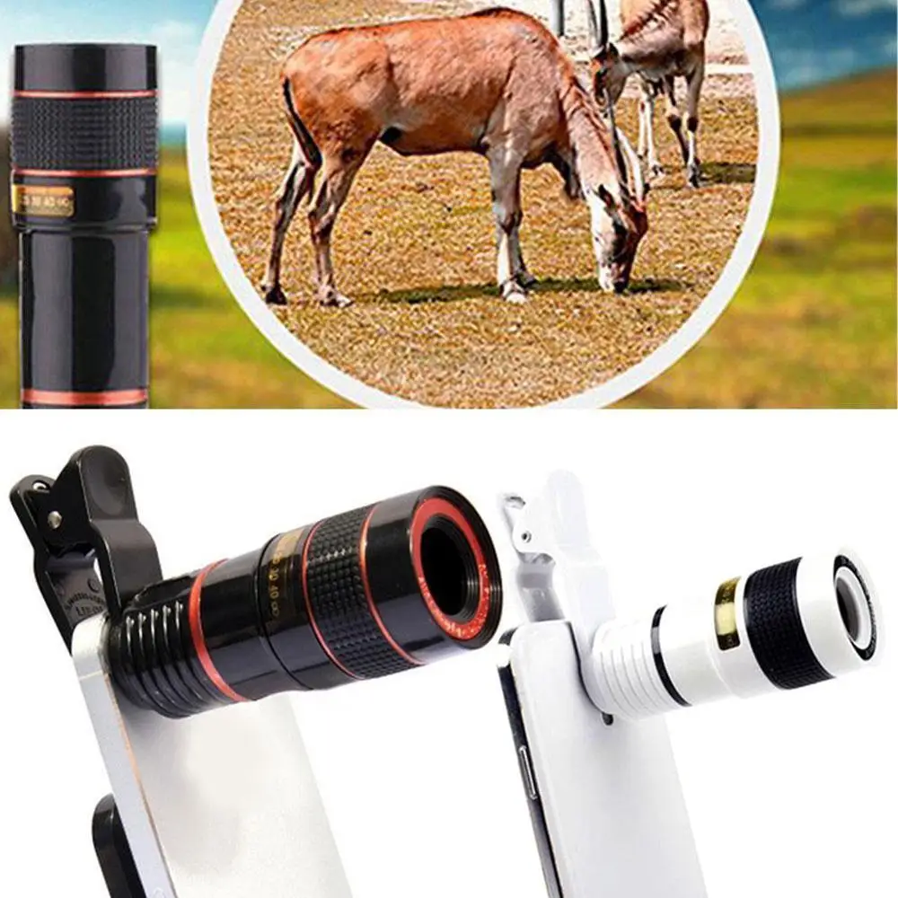 

HD 8X Clip on Optical Zoom Telescope Camera Lens for Universal Mobile Cell Phone