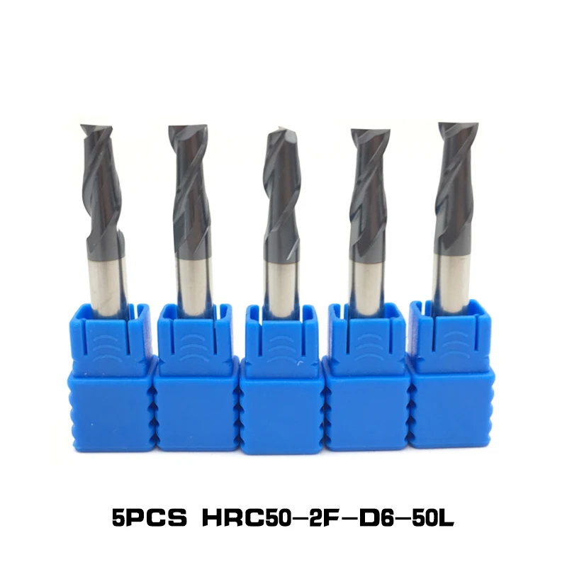 5 шт. Концевая фреза HRC50 D1-D6 D1.5 D2.5 150L 2 Флейта Экстра длинная твердосплавная