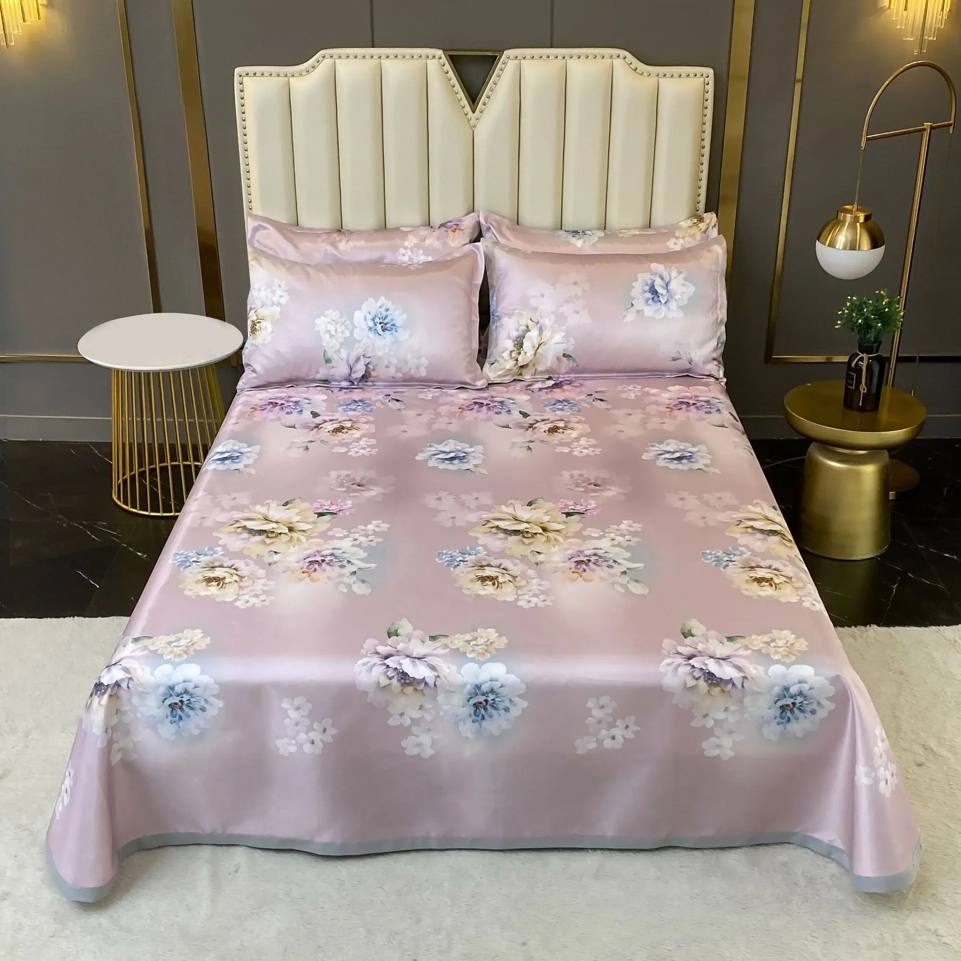 

Three-Piece Set Of Summer Ice Silk Mat With Machine Washable Air-Conditioning Room Quilt Sheets Bed Sheets Bed Sheets Set