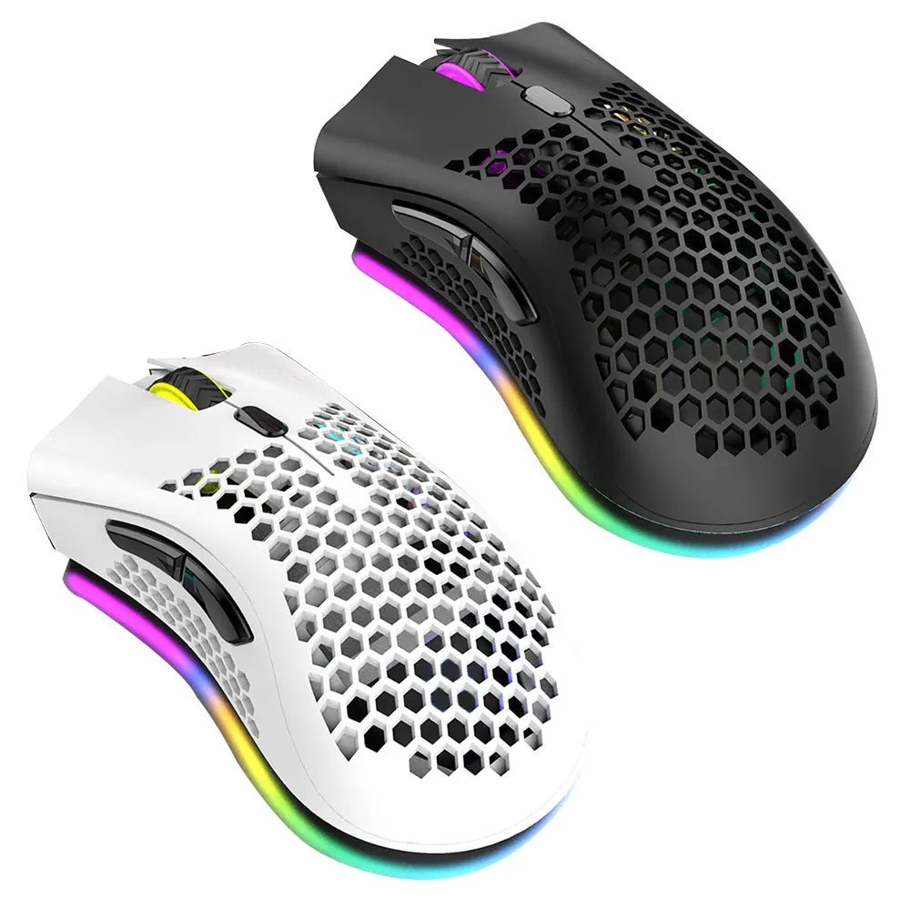 

Wireless Mouse Hollow-Out Gaming Mouse RGB Backlit Light Game Mouse Optical Computer Mouse For Laptop PC 3 Gears Of DPI