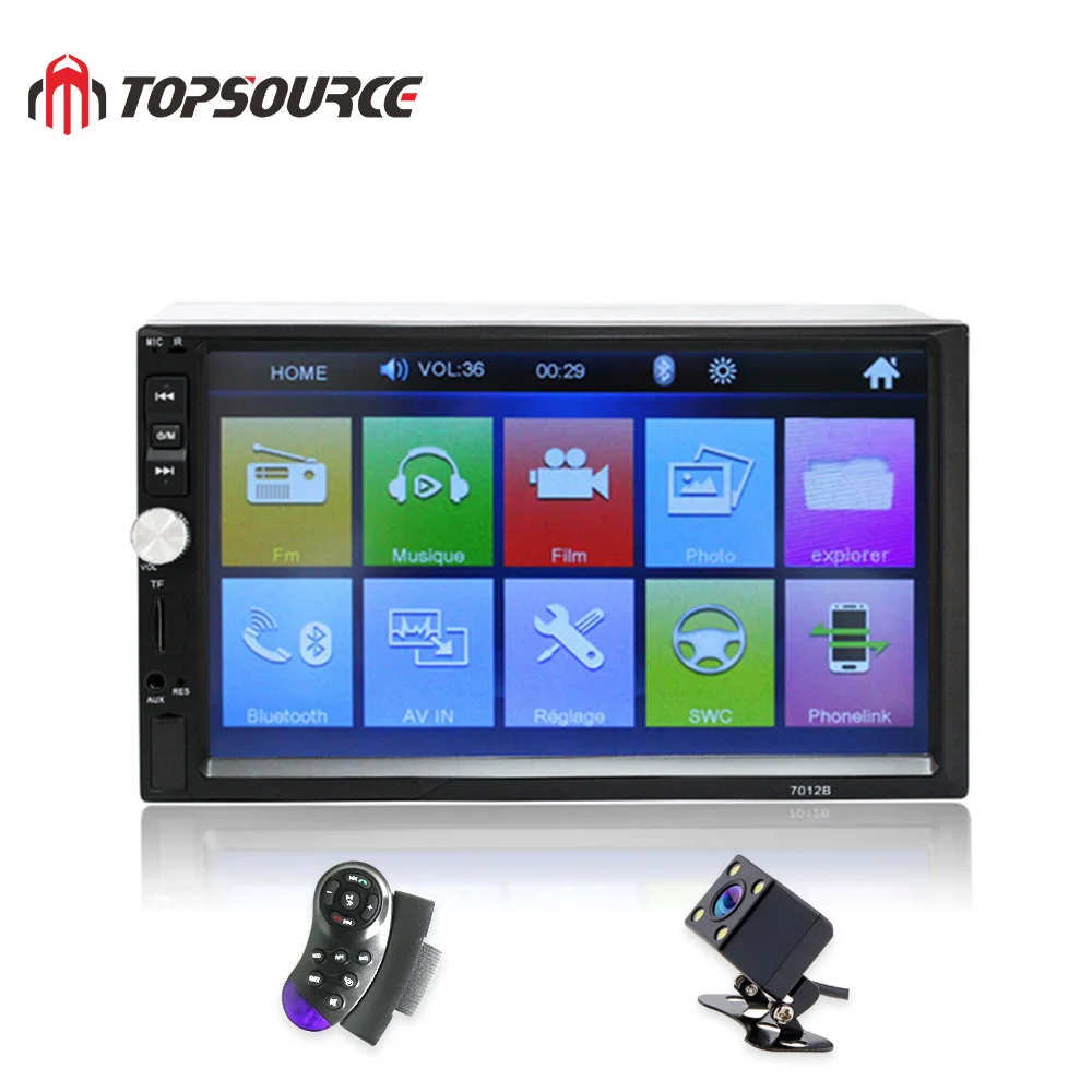 Control and 4 LED TOPSOURCE Автомагнитола 7012B " HD сенсорный экран 2 Din аудио стерео Bluetooth видео MP5 мультимедийный плеер FM радио TF USB - Цвет: Control and 4 LED