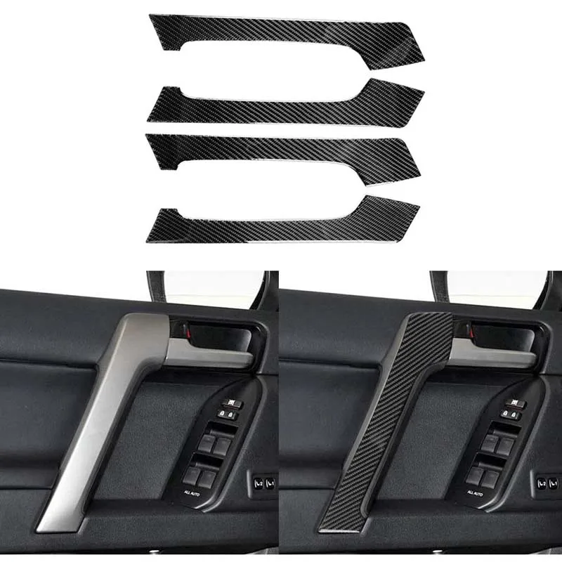 

Carbon Fiber Interior Door Handle Knob Cover Trim fit For Toyota Land Cruiser Prado 2010-2018