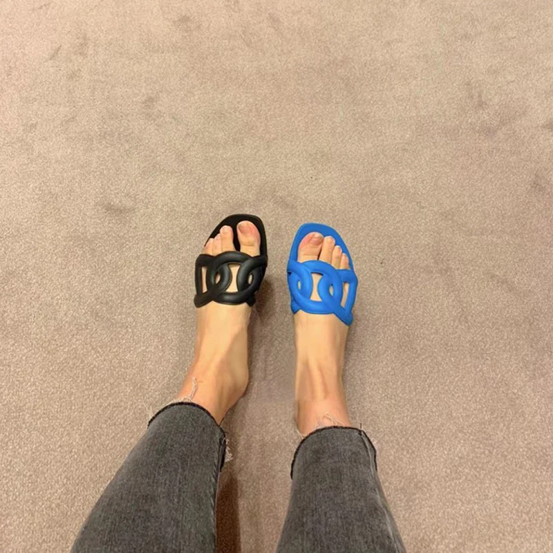 

VALLU PVC high quality slippers candy women summer outdoor 2020 new flat bottom jelly shoes plastic sandals ins