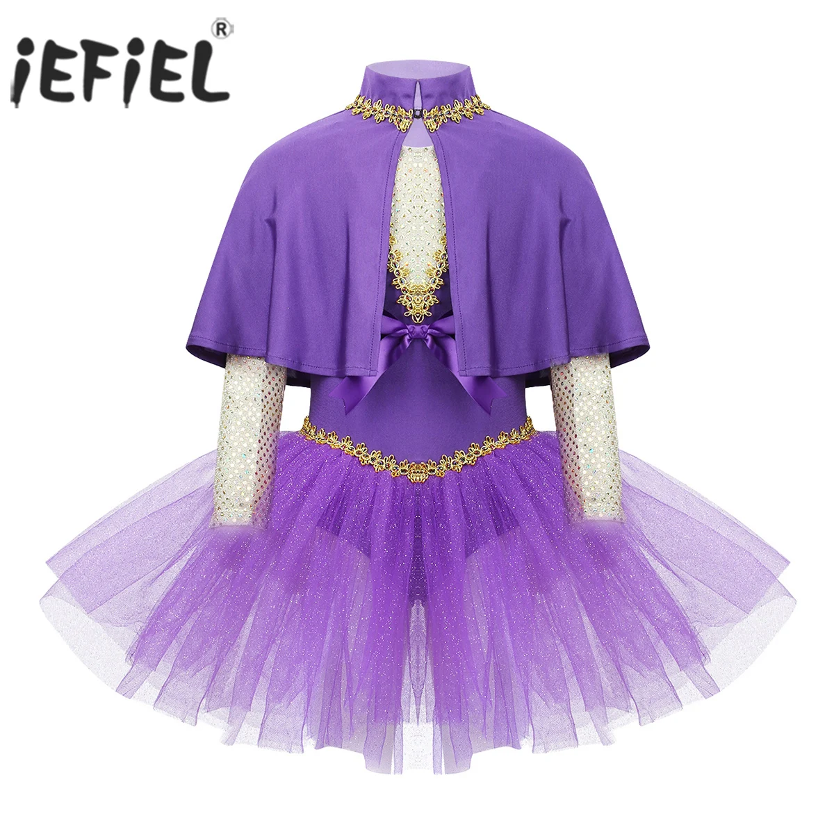 Детские костюмы Анны на Хэллоуин костюм для шоу одежда бальных танцев блестящее