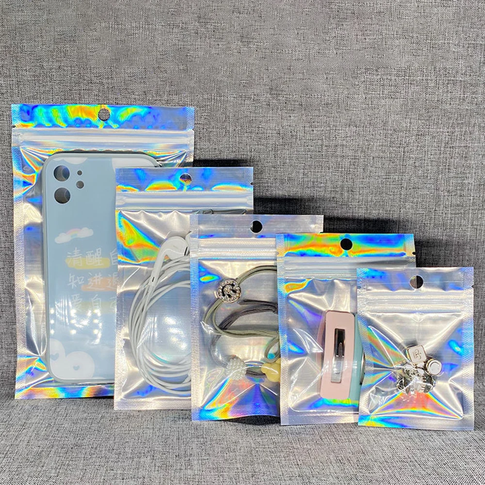 Пакеты пластиковые переливающиеся с голографической застежкой 10/шт./пакет |