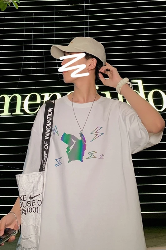 

Funny Anime Print Oversized Men T Shirt Hip-Hop Cotton T-shirt O-neck Summer Male Causal Tshirts 3XL Fashion Loose Tees