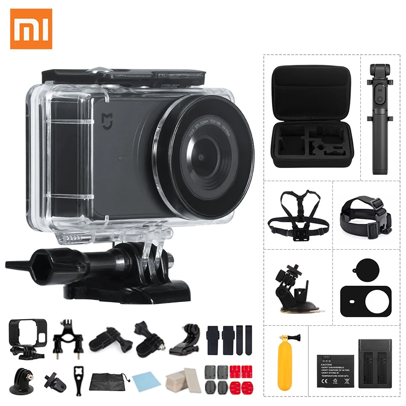 Экшн-камера Xiao mi jia mi 4 K/30FPS Ambarella A12S75 Smart mi ni Sports Cam EIS WiFi 2," с сенсорным экраном видеокамера