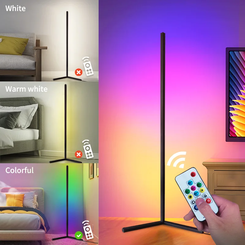 RGB LED Floor Lamp Colorful Corner Light Atmosphere Night Standing Lights For Living Room Decor | Освещение