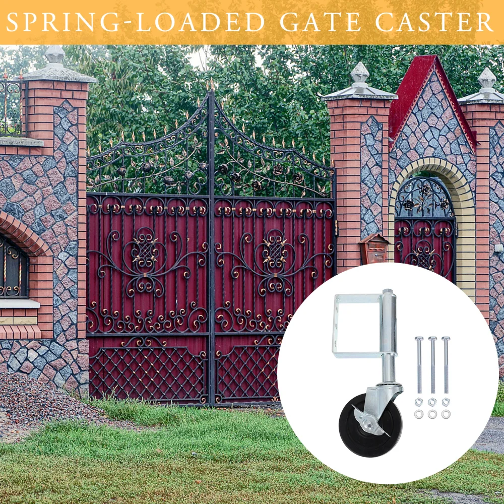 

1 Set Gate Spring Caster Heavy Duty Gate Wheel with Spring for Residential