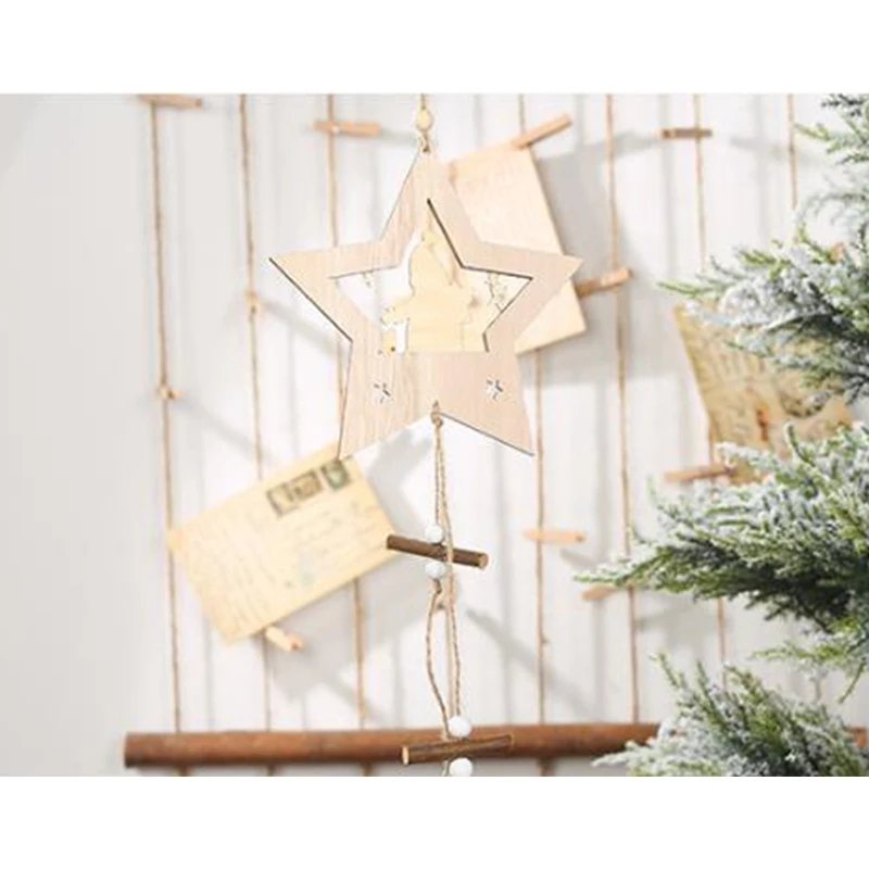 Рождественская елка пожилых лося деревянные украшения/деревянная пятиконечная