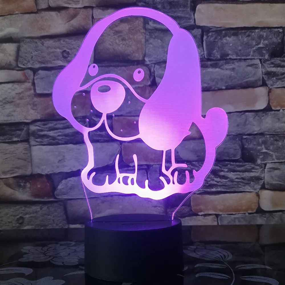 Пудель бульдог Джек Рассел терьер Ротвейлер Dobermann 3D светодиодный светильник