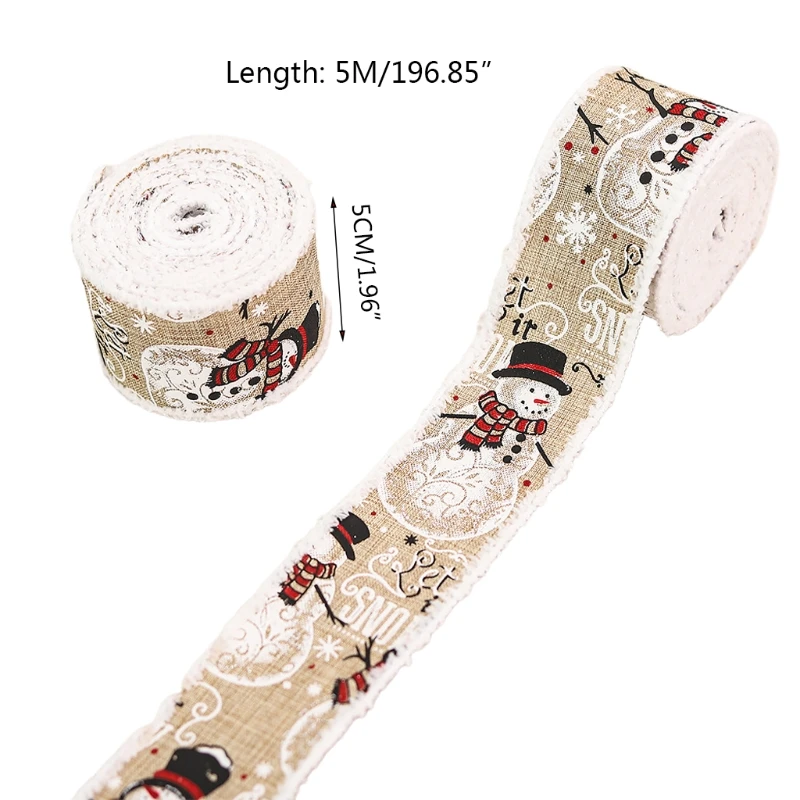 Рождественская лента для подарка ленты с пушистыми краями Рождественское