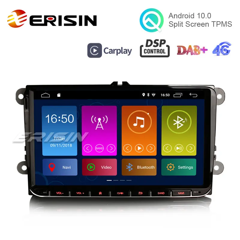 Erisin ES3001V 9 &quotAndroid 10 0 Авторадио DAB + 4G GPS CarPlay для Passat CC Golf Tiguan Caddy|Автомагнитолы| |