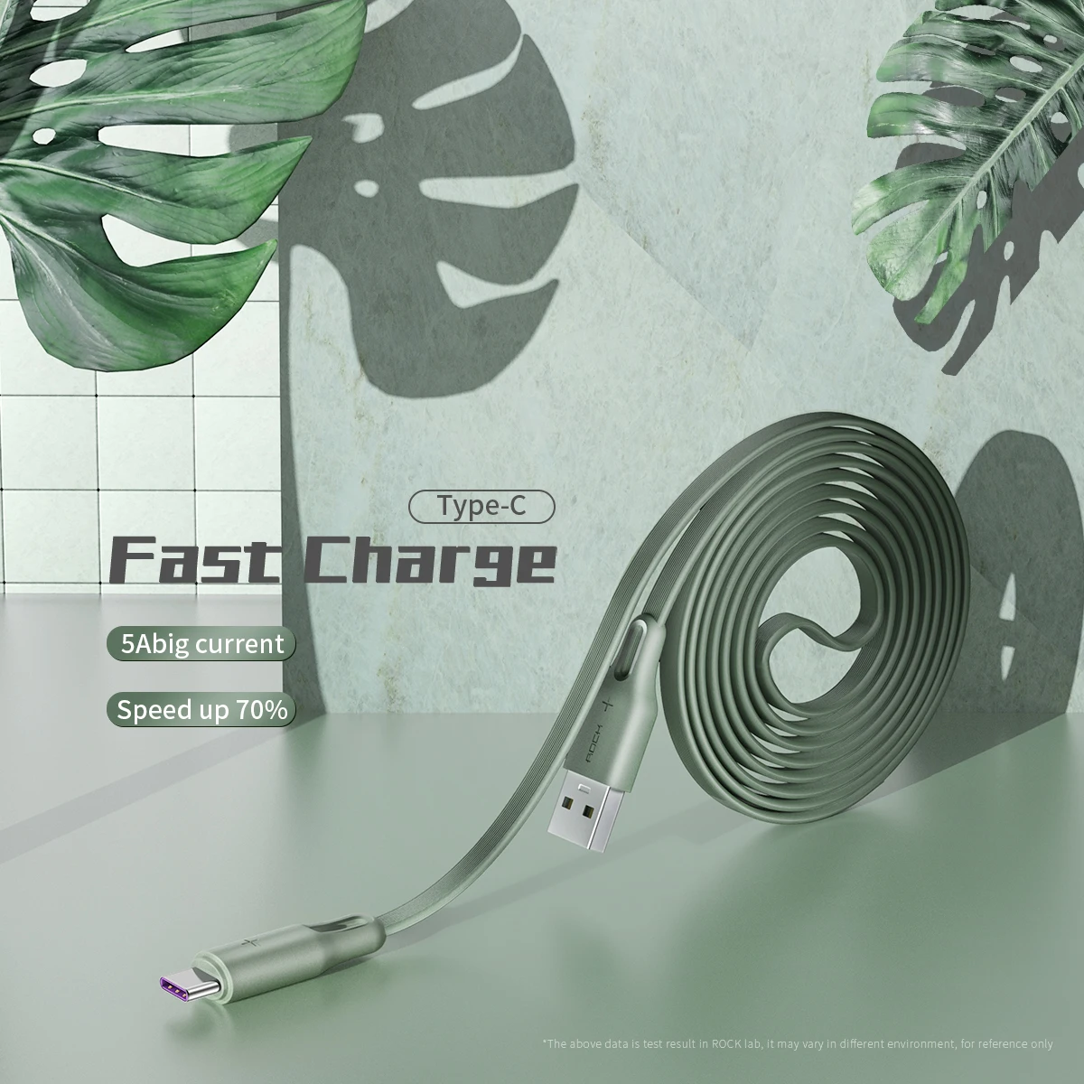 Плоский кабель для быстрой зарядки ROCK type-C 5A для samsung S9 S8 Xiaomi mi9 Redmi note 7 Super Fast Charging QC 4,0 шнур для передачи данных