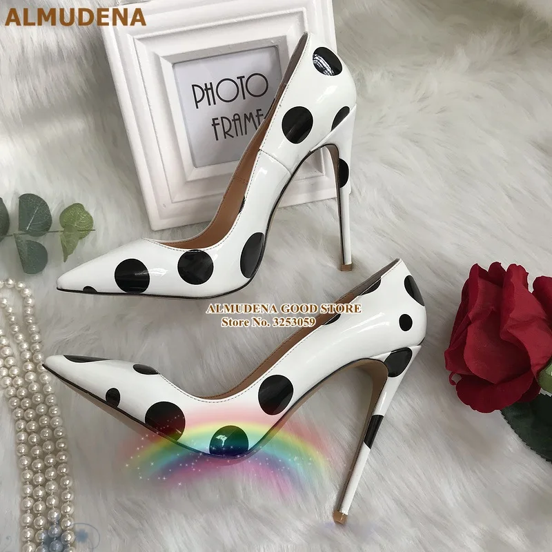 Туфли-лодочки на высоком каблуке 12 см с заостренным носком белые красные желтые в