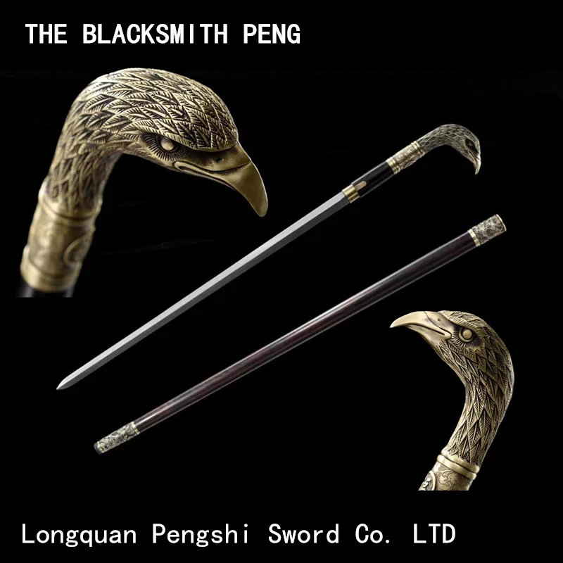 

Condor cane sword/high-quality goods ebony Pattern steel seals Stick the swords/Chinese Decorative craft gift Stick type sword