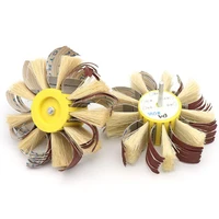 shank 6mm shaft mounted sisal emery cloth bristle polishing brush grinding wheel for hand operated electric drill