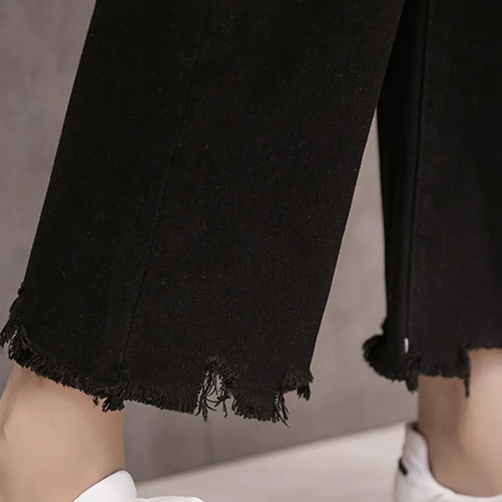 

Womail Women Pant Denim white High Waist Jeans Wide Leg Pant Vintage Baggy Pants Straight High Waist Casual long Pants Street