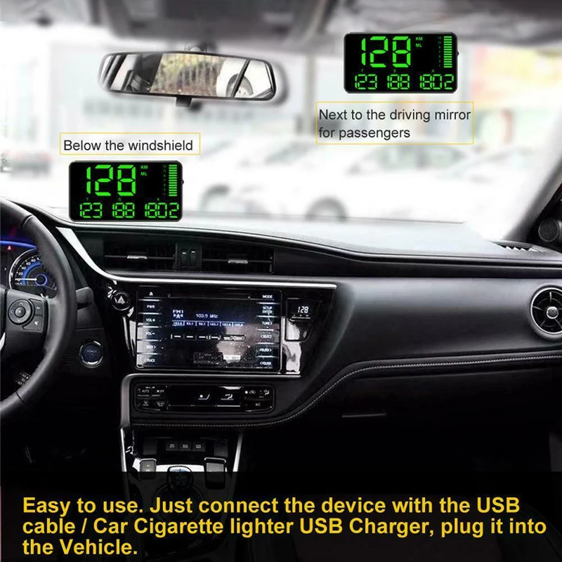 Лучший автомобильный GPS трекер C90 HUD датчик скорости цифровой дисплей автомобиля