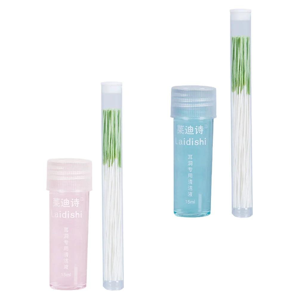 

2 набора ухода за отверстиями для ушей, средство для очистки отверстий для ушей с линией для