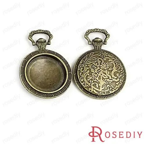 Внешний 38*27 мм Внутренний 19 5 античный бронзовый круглый чехол для карманных