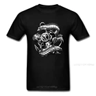 Мужская черная футболка с рисунком в стиле ретро 2018, футболка с рисунком животных и рыб, крутая дизайнерская Мужская хлопковая футболка с надписью Sink The Bones