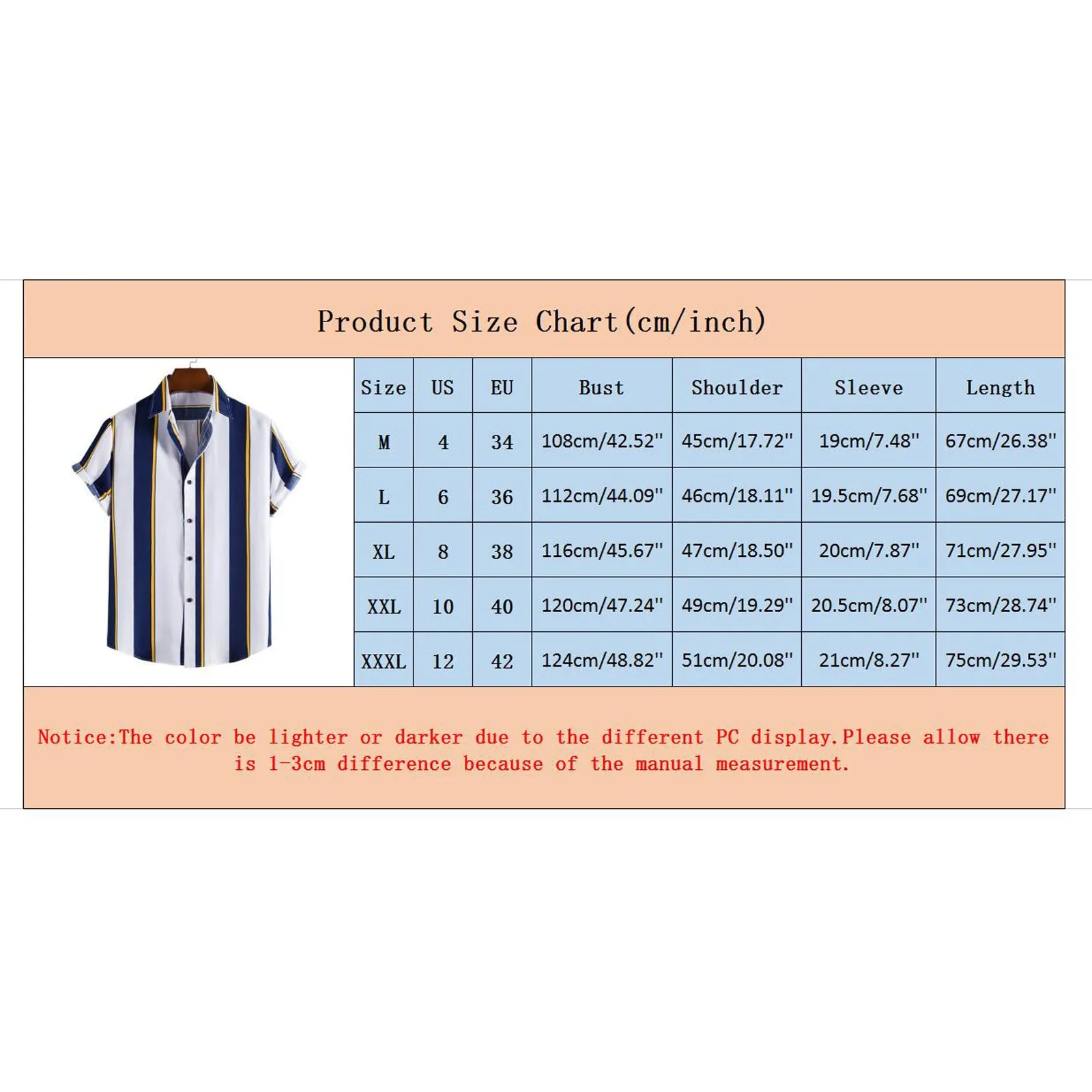 

Men Striped Printed Shirts Plus Size Short Sleeve Shirts Breathable Camisa Turn Down Collar Loose Casual Shirts Chemise #T2G