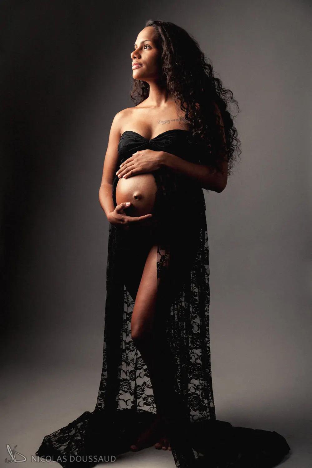 

Sexy Maternity Dresses for Photo Lace Pregnant Women Trailing Tube Top One-piece Long Dress Photography Sleeveless Dress
