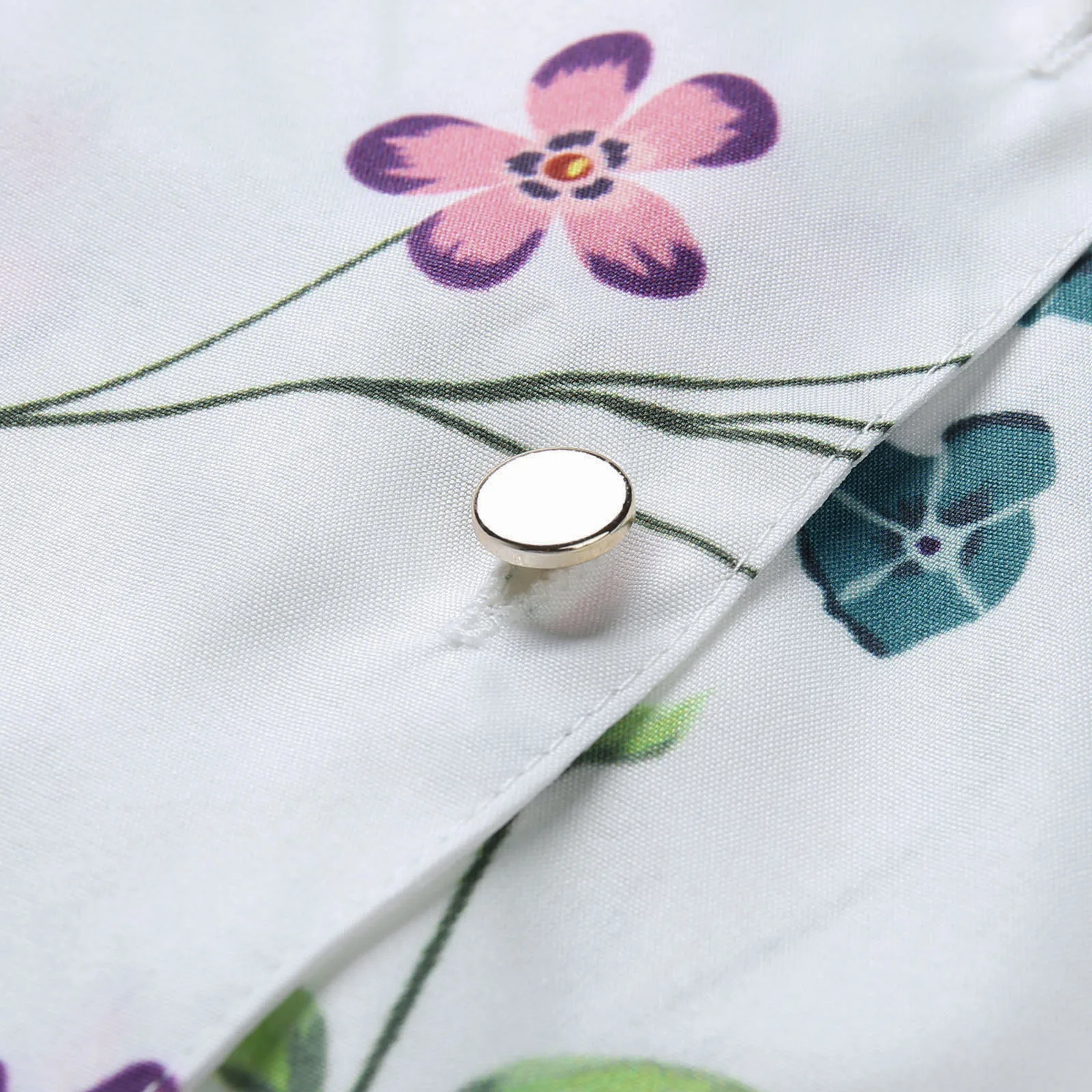 

Women Shirt Floral Printed Short Sleeve Blouses Button V-neck Blouse Loose Ladies Female Tops Casual Elegants Pullover Shirts