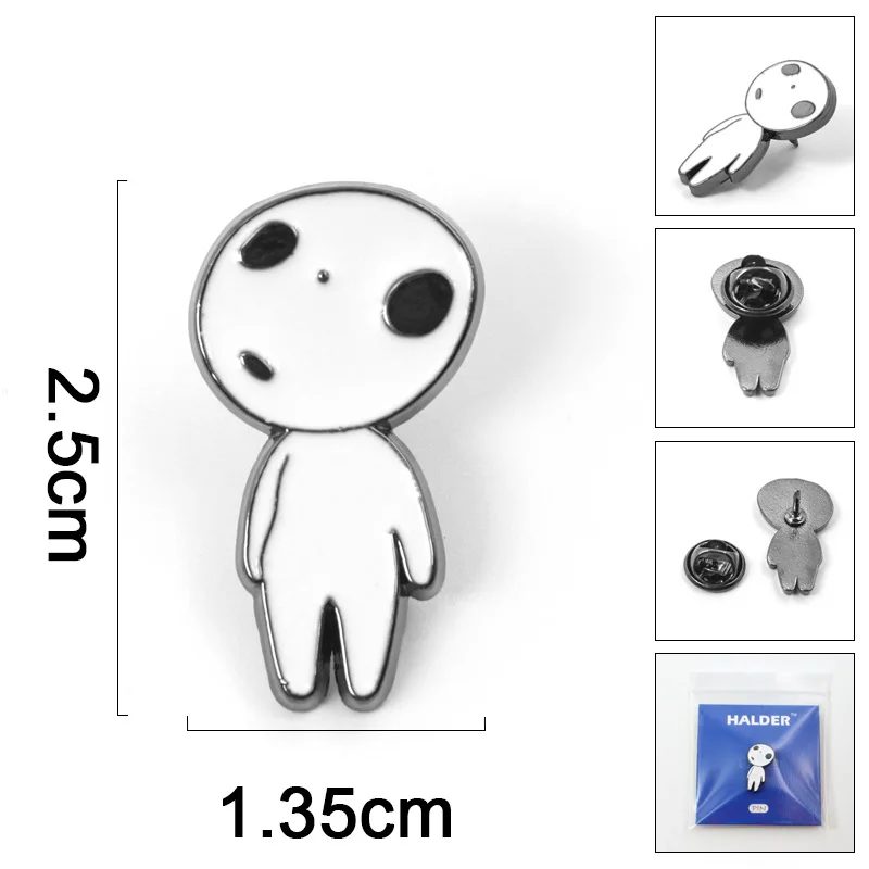 Хаяо миядзяки Аниме Мононоке Hime металла эмали штырь отворотом значок косплея