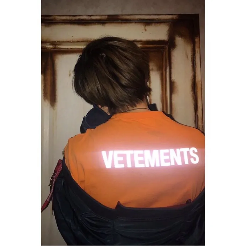 Светоотражающий логотип Vetements футболка 2020 для мужчин женщин 3M светоотражающий