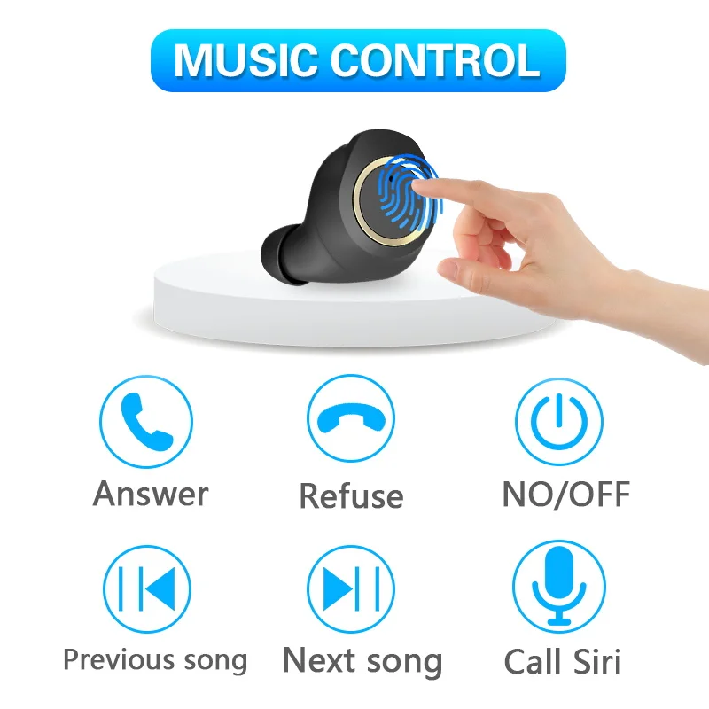TiYiViRi TWS V5.0 Bluetooth наушники стерео двойной микрофон настоящие беспроводные водонепроницаемые спортивные для