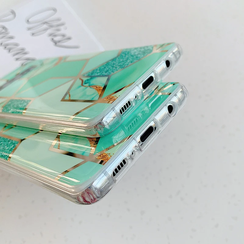 Модный чехол YHBBCASES с геометрическим покрытием и мраморным рисунком для Samsung Galaxy S8