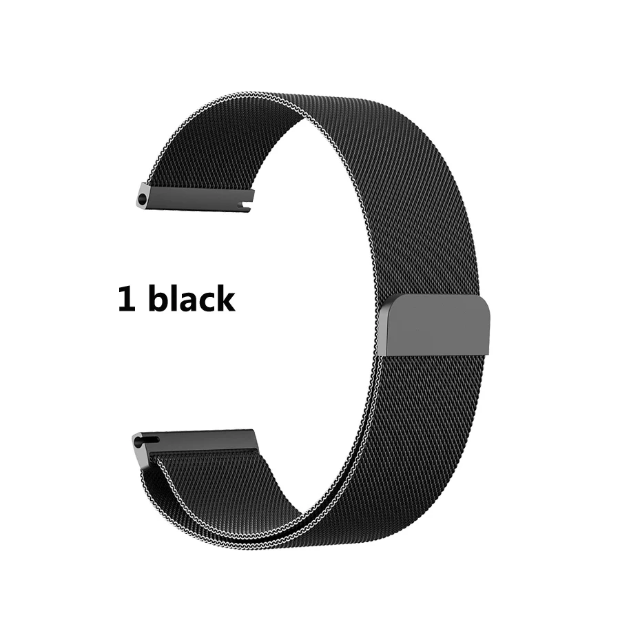 only 1 black 2 шт./упак. браслет для Huami Amazfit Bip Молодежные часы из нержавеющей стали сетчатый Браслет часы ремешок магнитный ремешок для часов на замену - Цвет: only 1 black