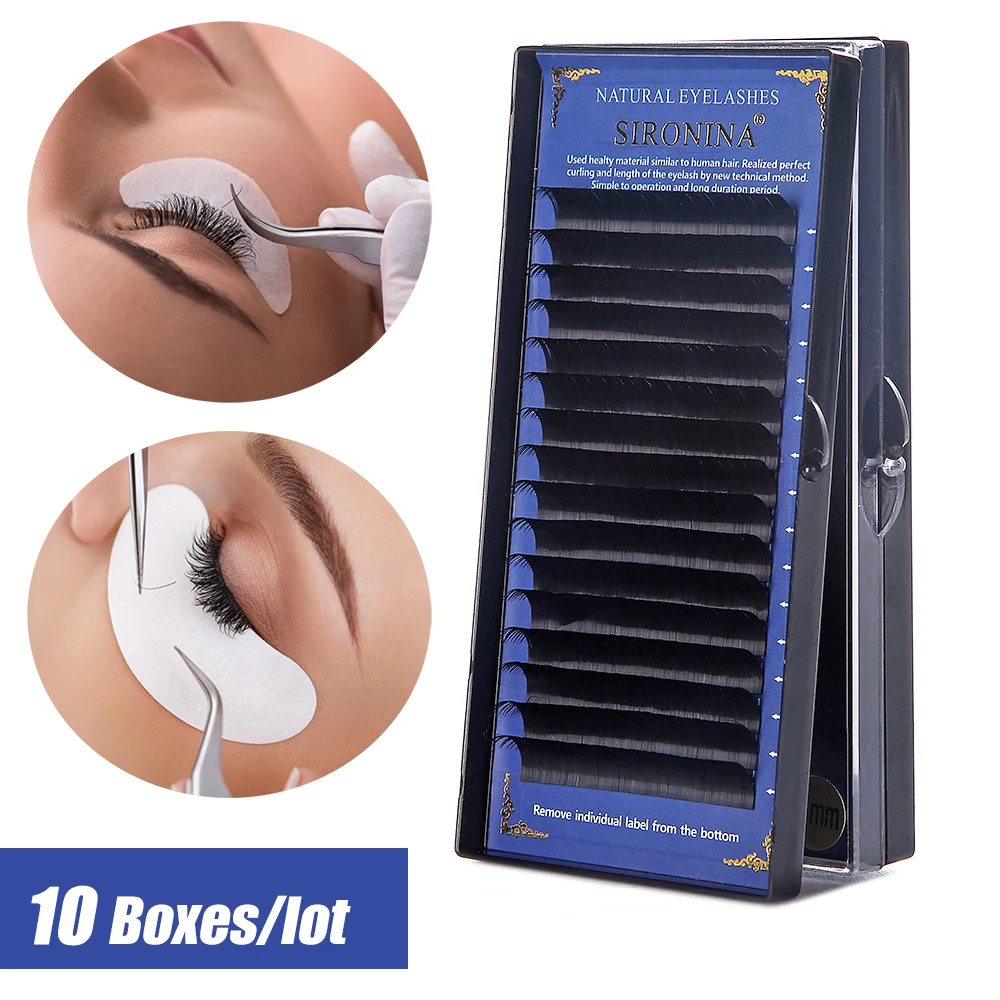 SIRONINA 10 коробок/Лот искусственная норка наращивание ресниц индивидуальные
