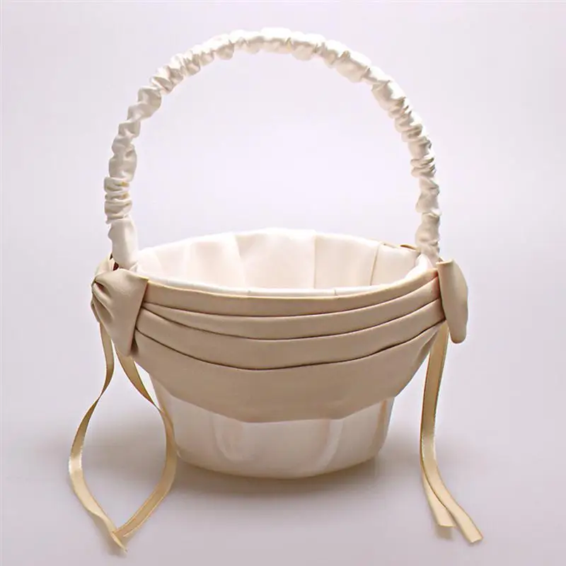 Свадебная Цветочная корзина для девочек бант лента невесты свадебная церемония