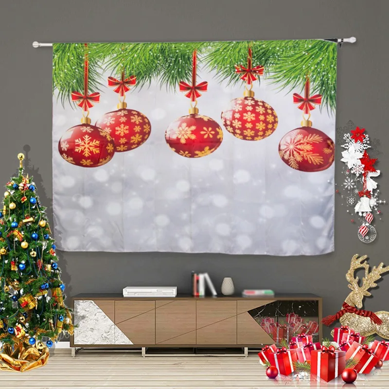 A Merry Рождественская елка, оконные обработки, 3D занавески s valance, занавески s, большие оконные занавески, занавески s - Цвет: A