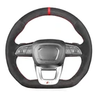 Ручной работы черная замша Чехлы рулевого колеса автомобиля для Audi Q5 SQ5 2017-2019 Q3 2018 2019 Q8 SQ8 2018 2019 Q7 SQ7 2014-2019